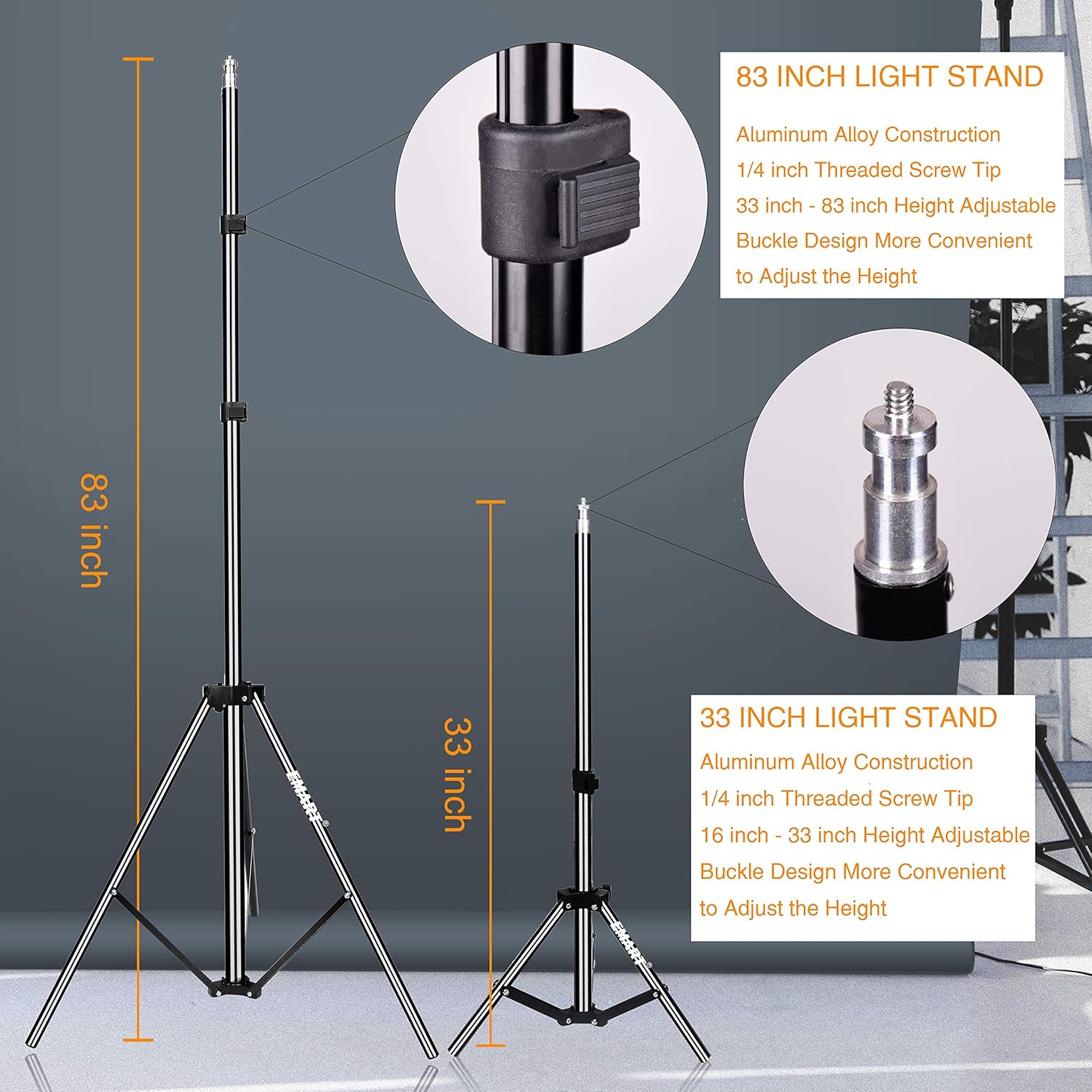 EMART Umbrella Photography Lighting Kit, 200/700W Bulbs, Soft Light Continuous Photographic Reflector Set for Portrait Studio Video Recording, Filming, Podcast