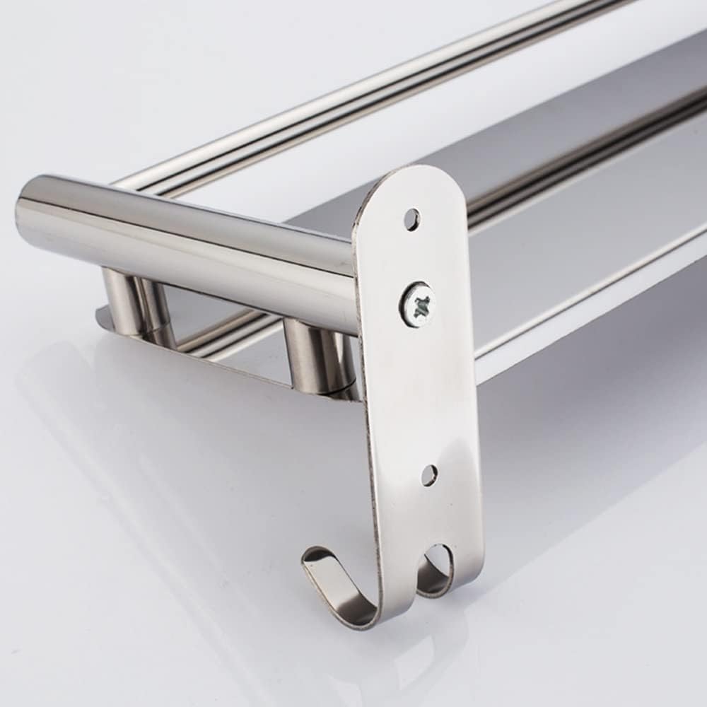 Single-Layer Mirror Front Frame Bathroom Wall Mount Shelves Bathroom Shelf 304 Stainless Steel Storage Rack Holder Shower Caddy Rack Corner Kitchen Storage Racks