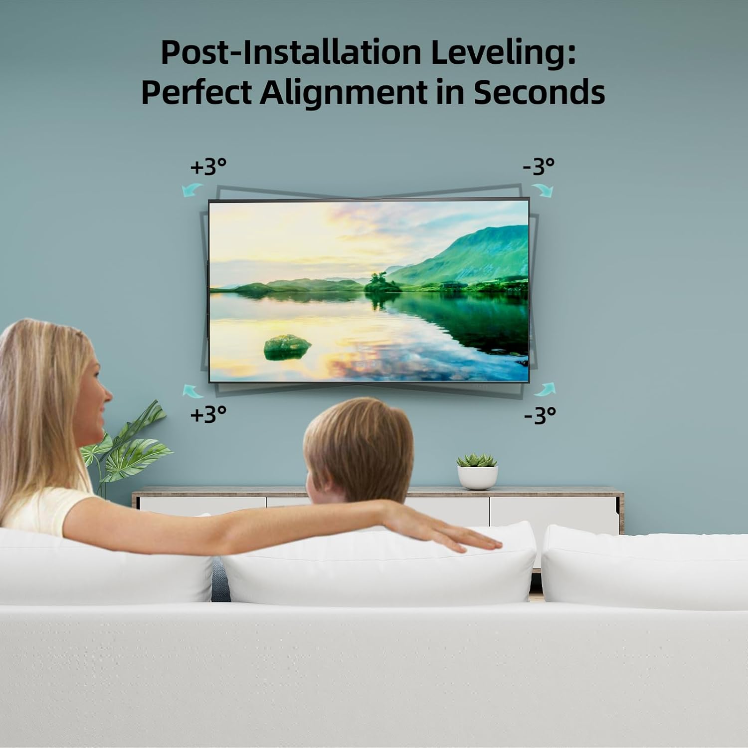 Long Arm TV Wall Mount for 42-80 inch TVs, Full Motion with 43 inch Extension Articulating Arms, Swivel and Tilt TV Bracket, Holds up to 110 lbs, Max VESA 600x400mm