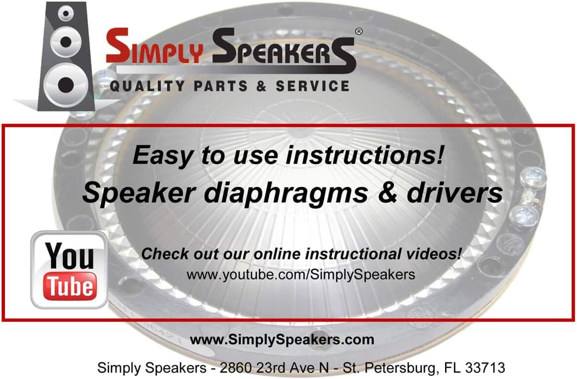 SS Audio Diaphragm Compatible with JBL 2408H, 8 Ohm Horn Driver, D-2408-2 (2 Pack)