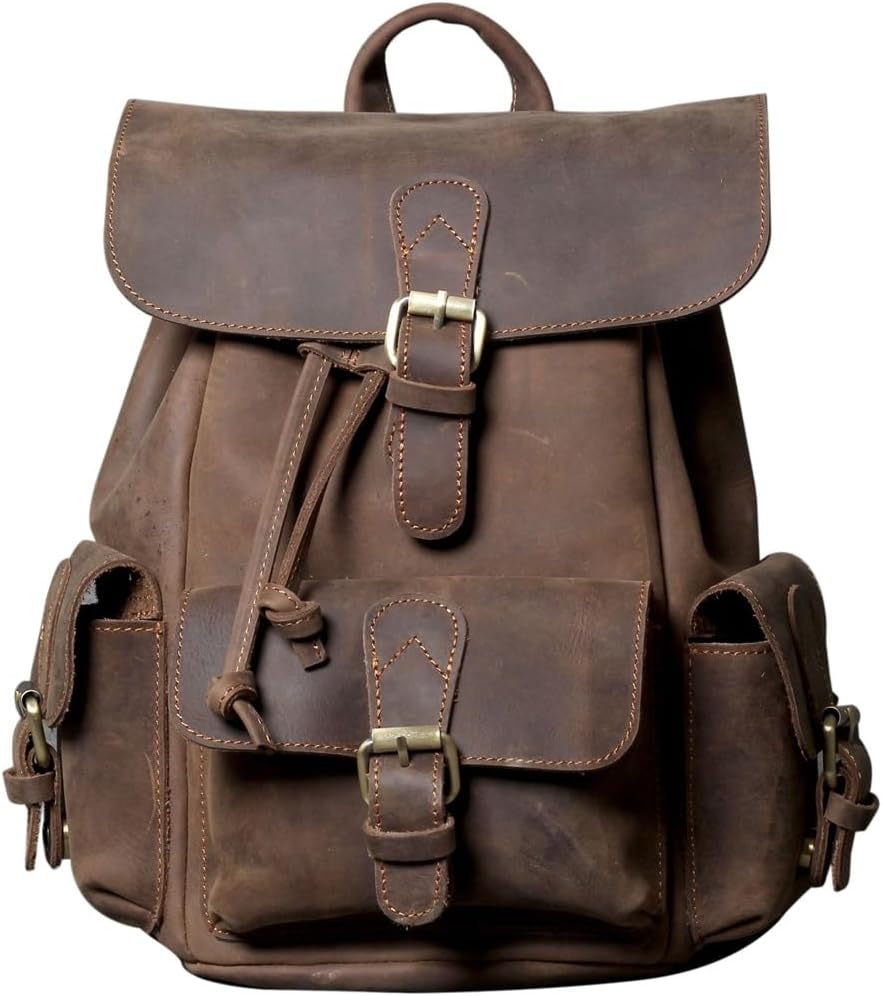 Vintage Shoulder Bag Men's Small Backpack Handmade Outdoor Shoulder Bag