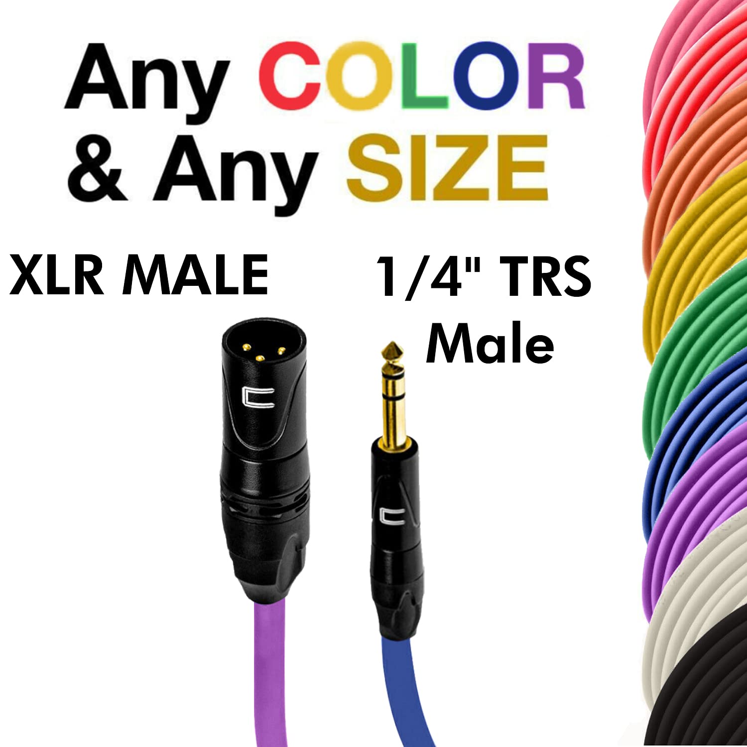 Balanced XLR Cable Male to 1/4