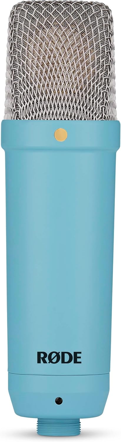 Rode NT1 Signature Series - Blue Condenser Microphone with SM6 Shockmount, Tripod Base Microphone Stand and Pop Filter