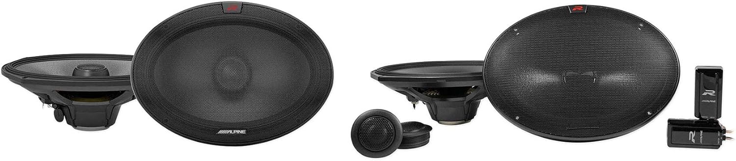 Alpine Pair R-S69.2 300 Watt 6x9 Coaxial+Pair R-S69C.2 Component Car Speakers