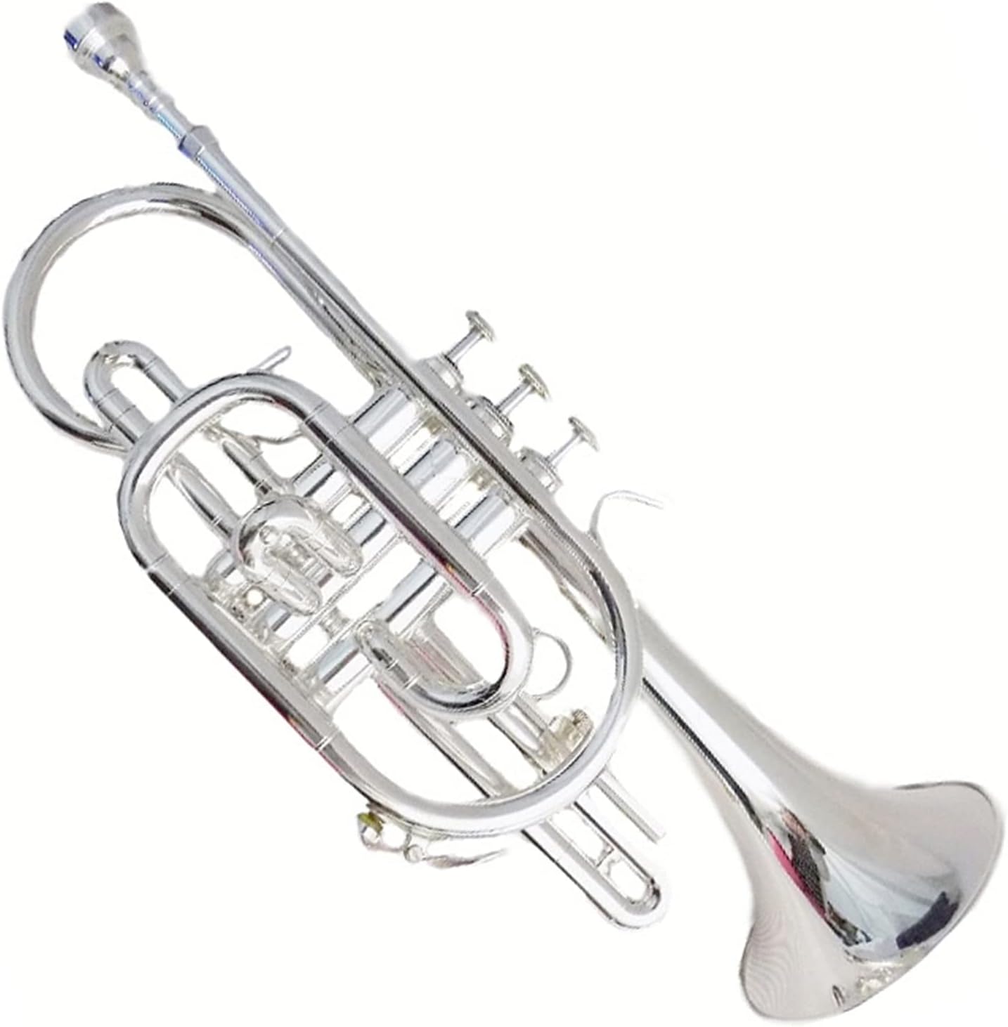 TSTS Bb Brass Cornet Trumpet Instrument Silver Plated with Case and Mouthpiece Musical Instruments Professional Trumpet