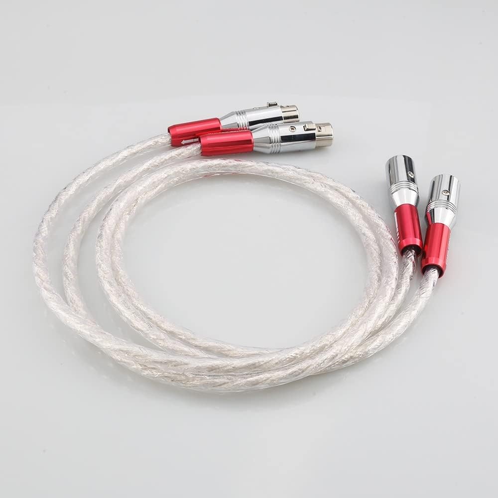 Pair XLR Interconnect Cable 6N Silver Audio Video Cable 1.5M XLR Cable with XLR Plug Cable (Length : 1.5m)