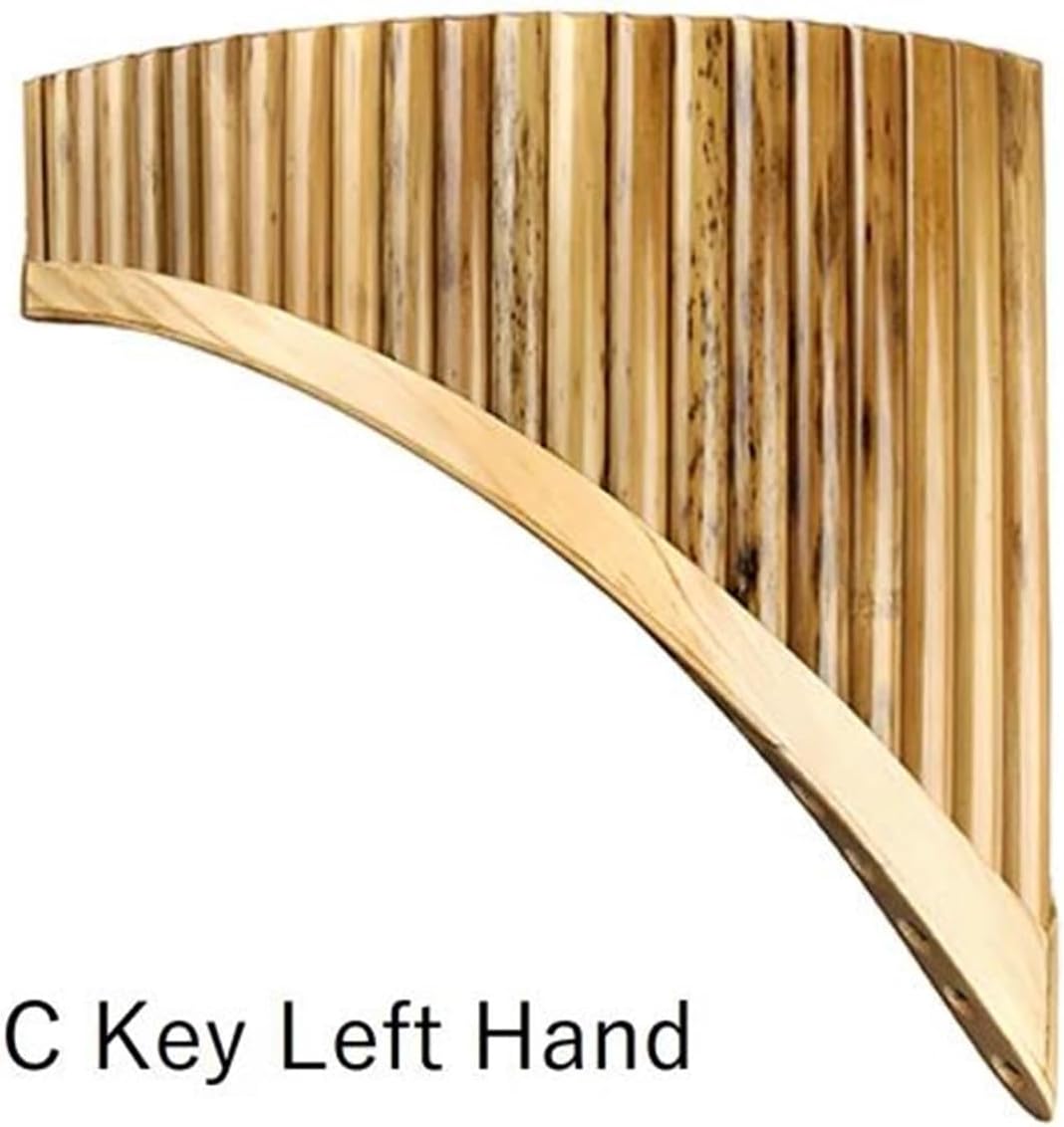 Left/Right Hand 25 Pipes Pan Flute C Key Woodwind Instrument Handmade Pan Pipes(Color:Right hand)