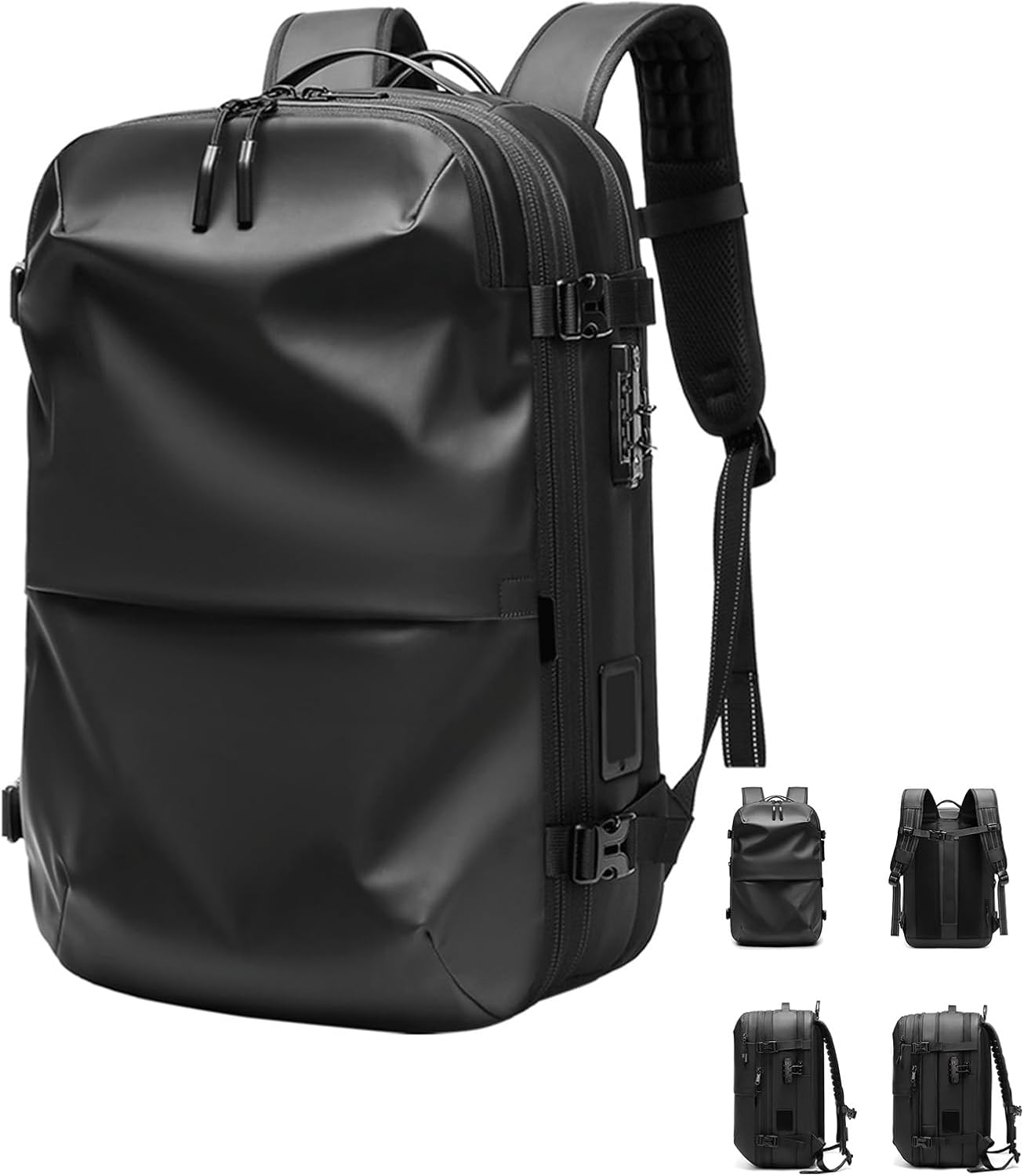 Zunate Vacuum Backpack - 19 Inch Large Capacity Water Expandable Vacpack with Security Combination Lock, Anti Theft Air Bag Backpack, Double Shoulder Travel Bag