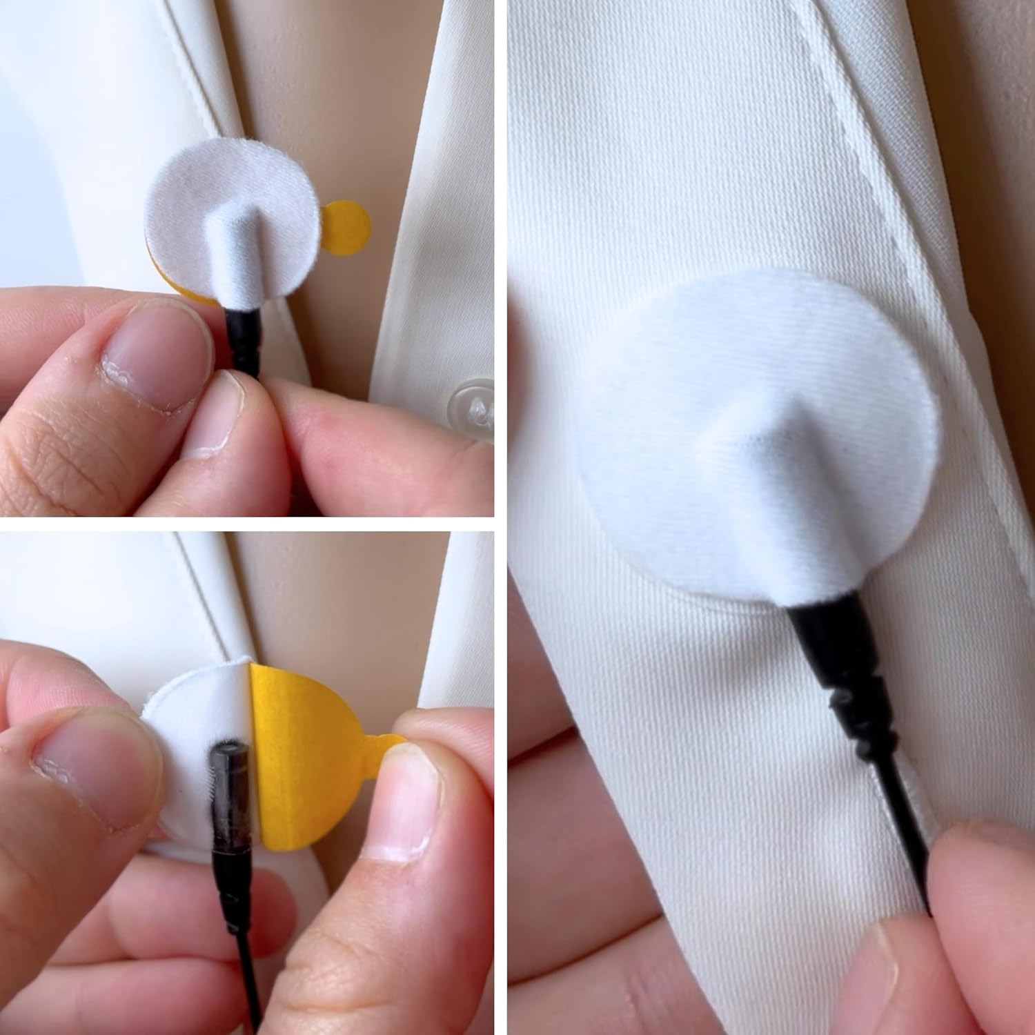 URSA Soft Circles: Reusable Soft Covers That Provide a Shield Against the Wind and Camouflage for Lavalier Mics. (100x Soft Circles, White)