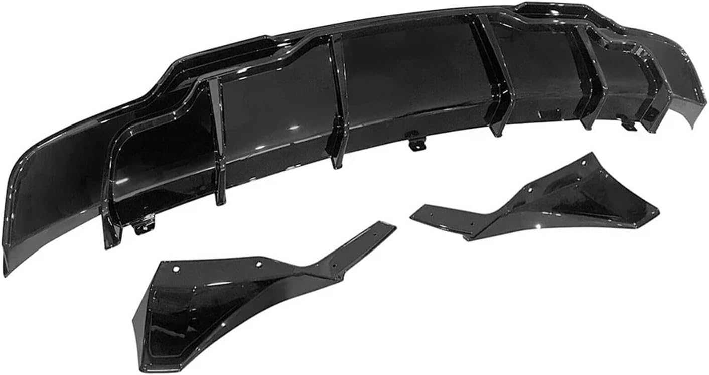 Compatible for Tesla Model 3 2017 2018 2019 2020 2021 2022 2023 Car Rear Bumper Lip Diffuser Lip Side Corner Cover Splitter Guard Plate(Glossy Black)
