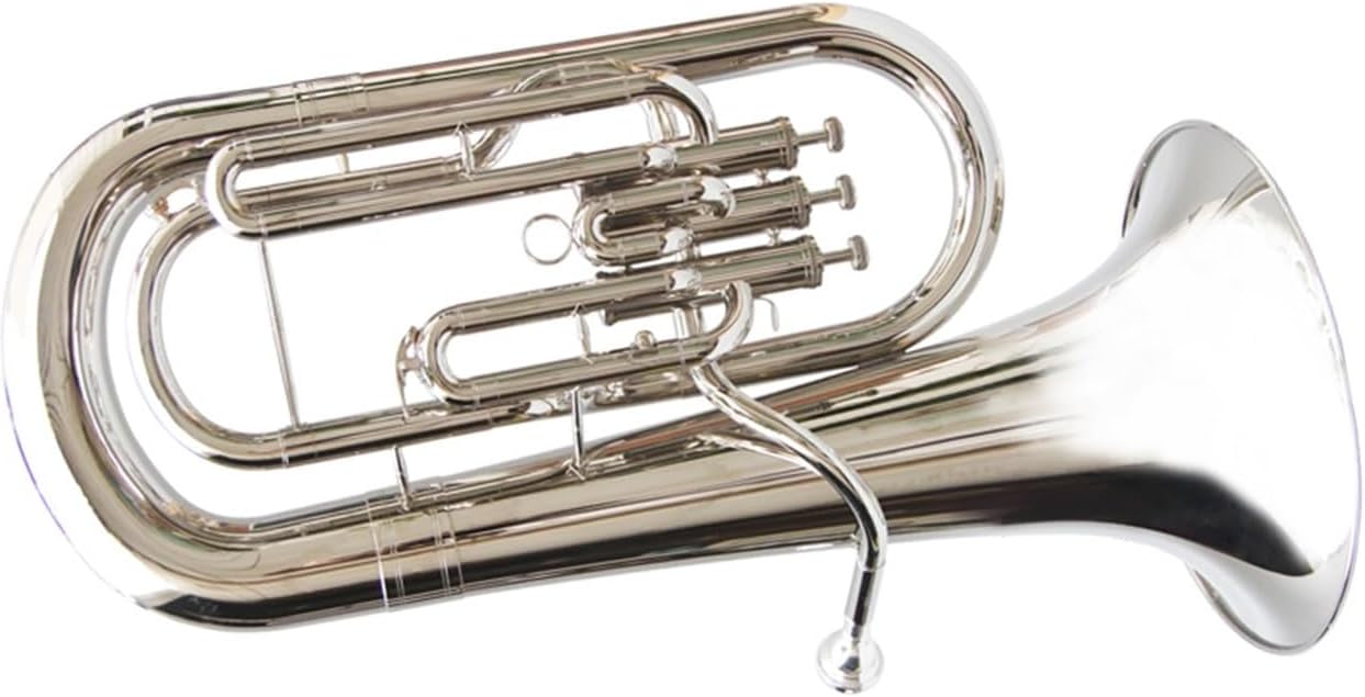 Euphonium Big Horn Tri Key B Flat Brass Instrument Silver Or Gold Euphonium All-brass Instrument(Silver)