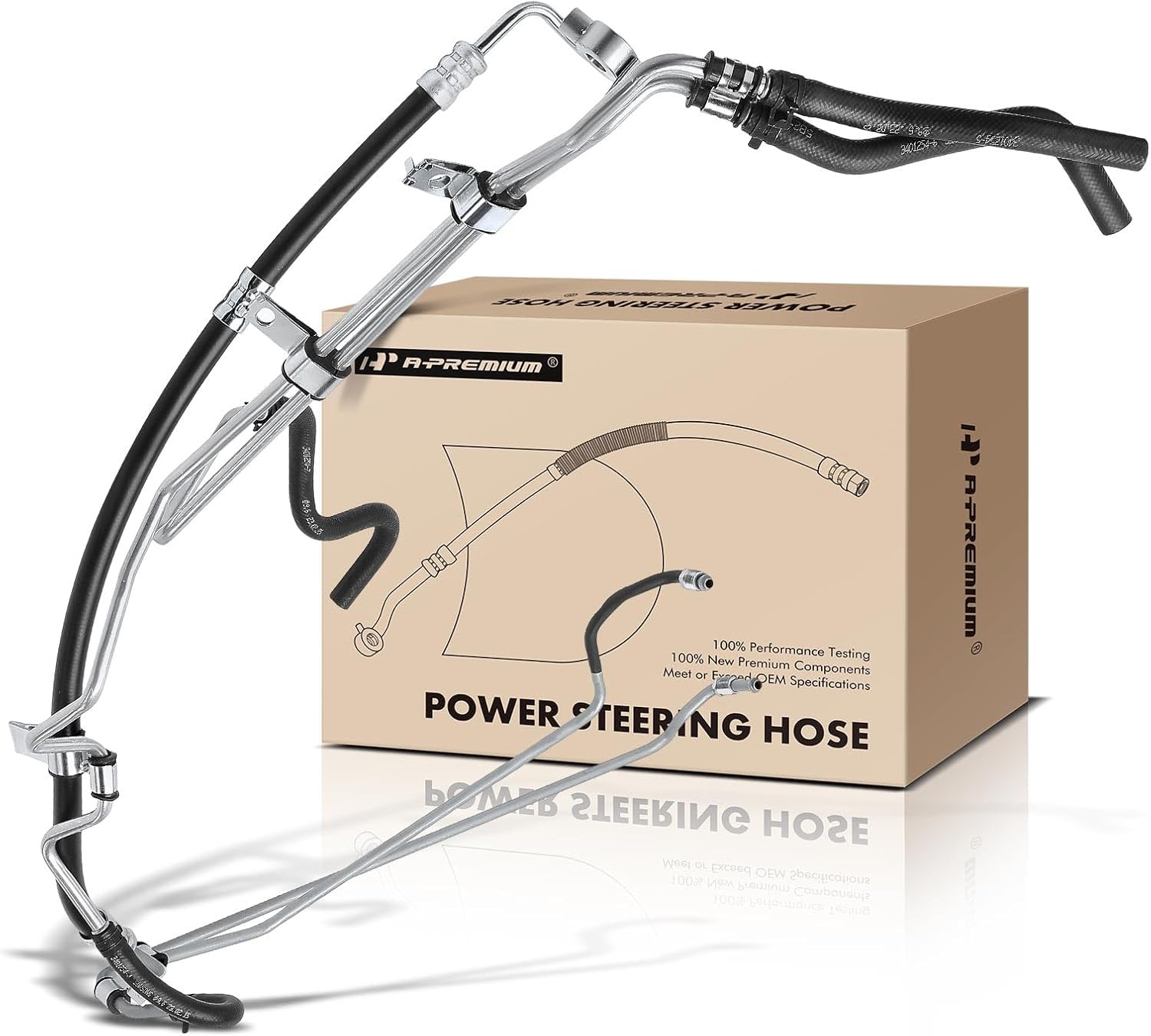 A-Premium Power Steering Pressure & Return Hoses Line Assembly Compatible with Toyota Tundra 2004 2005 2006, 4.7L, with O-ring & Washer, At the Two Port in the Rack Pinion