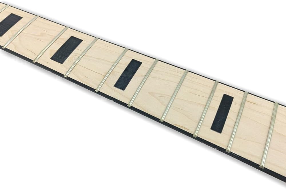 Maple Replacement Electric Bass Guitar Neck, 4-String 22 Fret 34'' Scale Length 42mm Nut & 65mm Heel Maple Fretboard Bolt On Unfinished Bass Neck DIY Installation & Repair Part