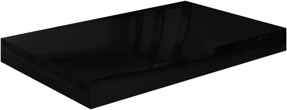 Modern Floating Shelves,Wall Storage Shelves,Wall Mounted Shelf Organizer Unit Display Shelf,for Living Room,Bedroom,Kitchen,Bathroom,Office,4 pcs High Gloss Black 15.7
