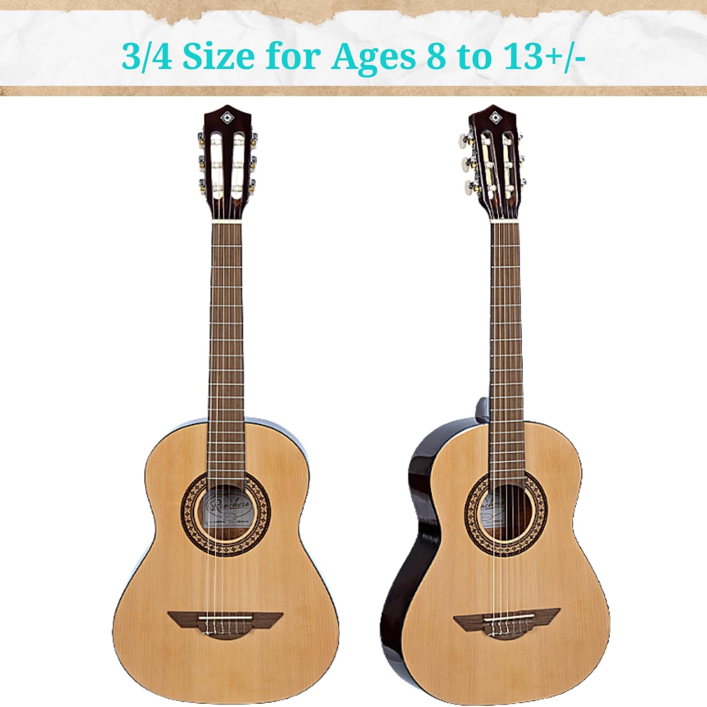 H. Jimenez 6 String Acoustic Guitar, Right, Tan (LGR75N)