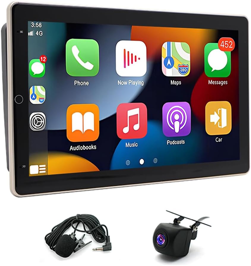 Android Double-DIN Car Stereo with Wireless CarPlay Android Auto for Dodge/Jeep/Chrysler Mirrorlink 10