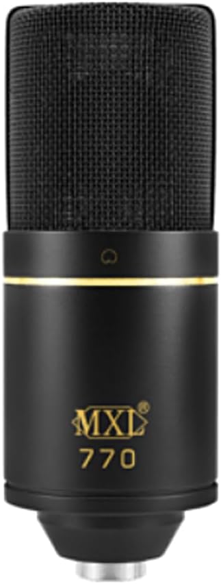 MXL 770 Condenser Microphone for Podcasting, Singing, Home Studio Recording, Gaming & Streaming | XLR | Large Diaphragm | Cardiod (Black)