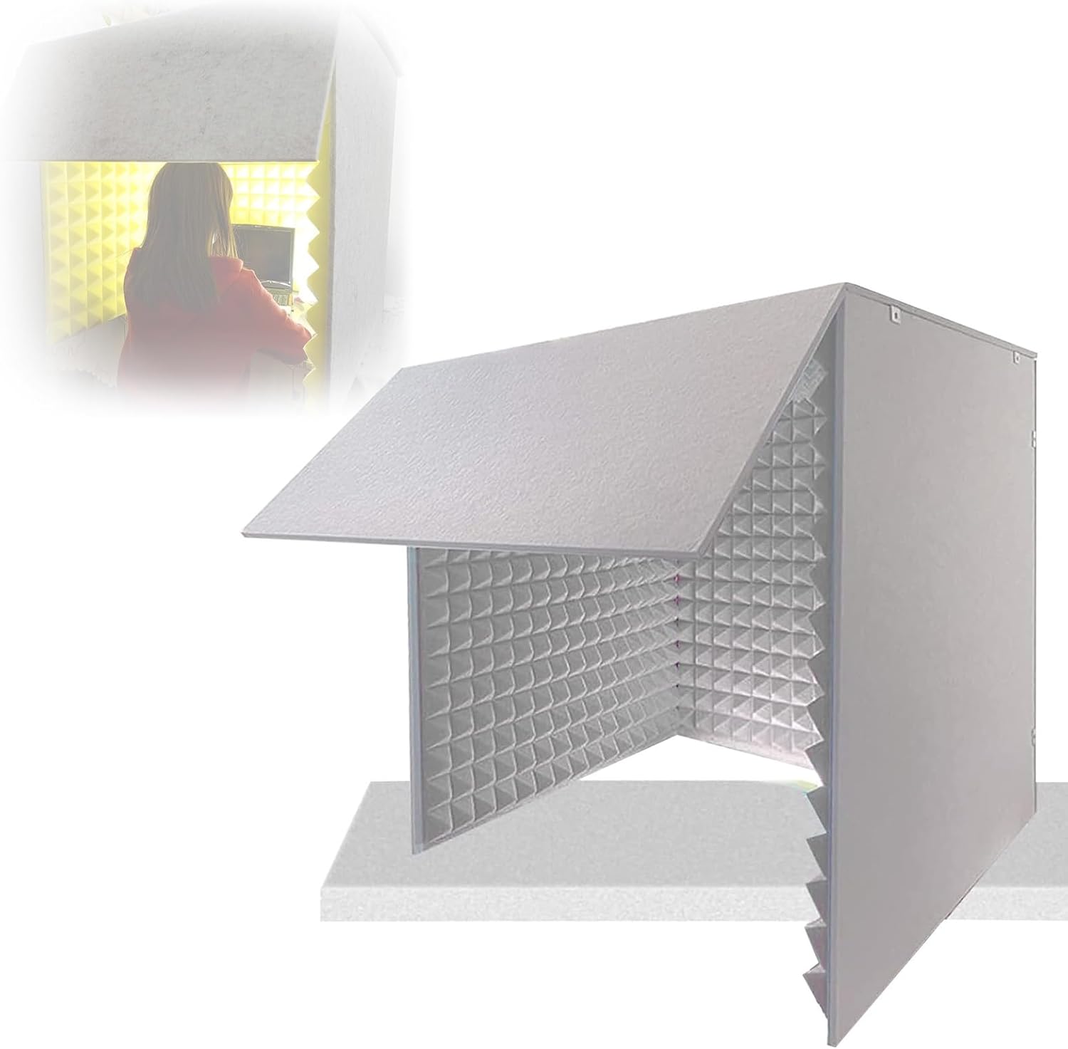 Desktop Soundproof Box, Portable Recording Studio, Multi-Functional Live Vocal Recording Studio (Gris)