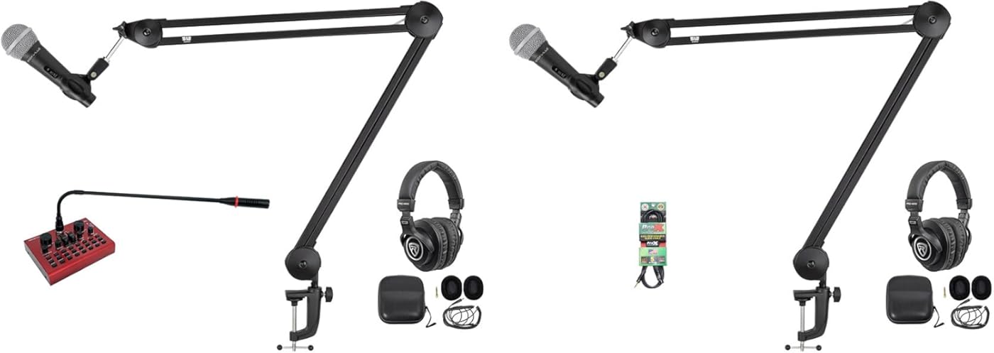 Audiosavings Bundle: (1) Vocopro Steamer-Desktop USB Audio Interface Bundle With (1) RV RMC-XLR Metal Handheld Wired Microphone & (1) RV PRO-M50 Broad 2 Studio Headphones w/Detachable Cable (Items 3)