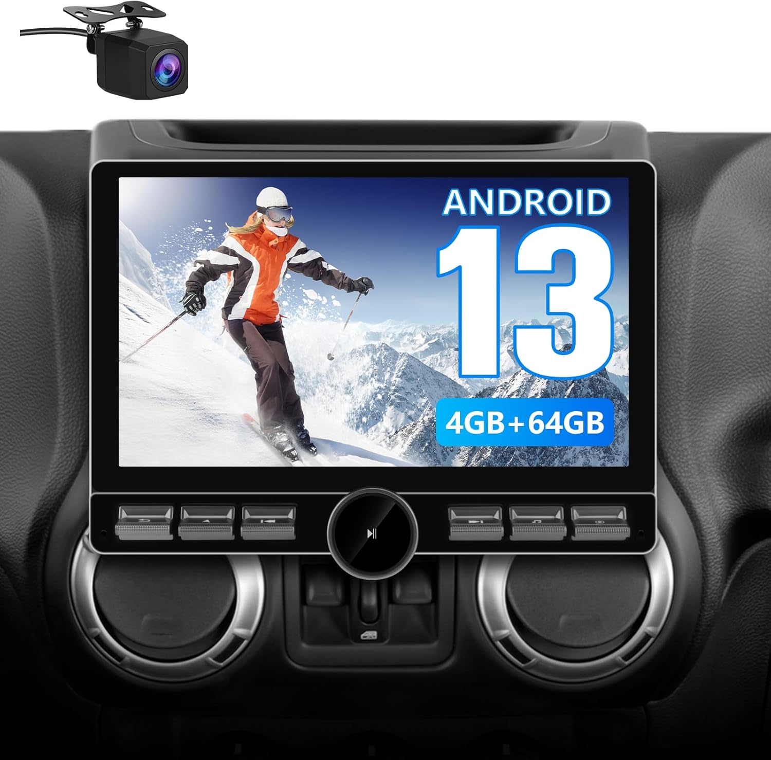 Car Stereo for Jeep Wrangler JK 2007-2018/Compass/Grand Cherokee/Dodge Ram, 10.6