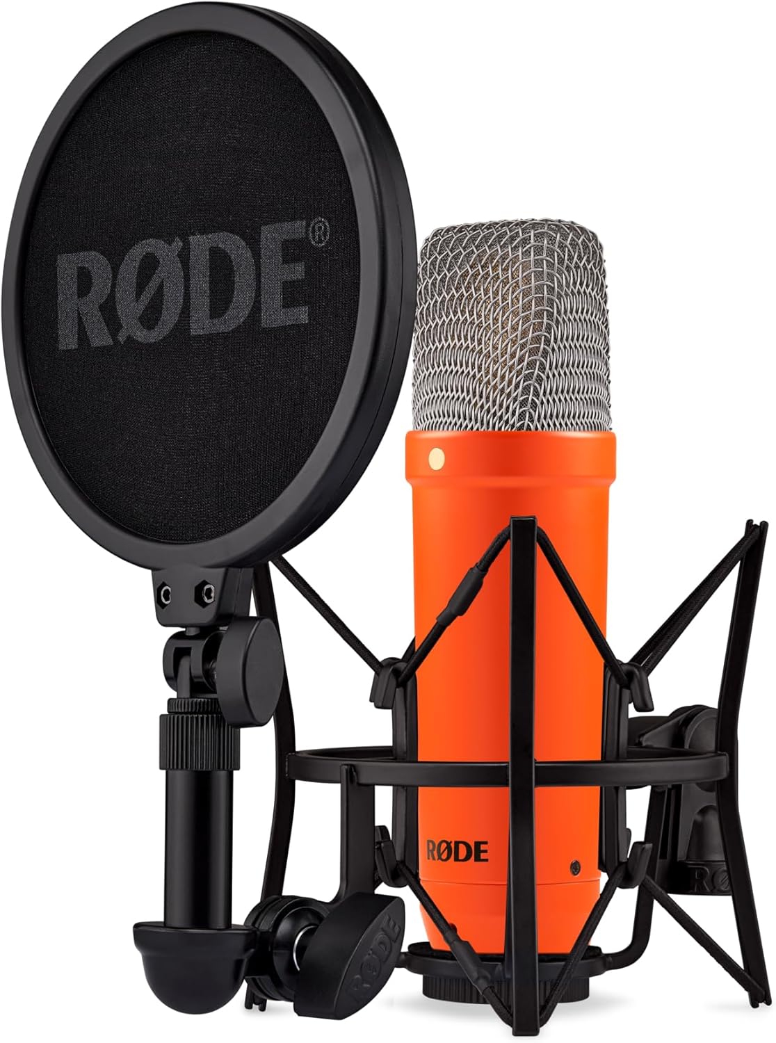 RØDE NT1 Signature Series Large-Diaphragm Condenser Microphone with Shock Mount, Pop Filter and XLR Cable for Music Production, Vocal Recording, Streaming and Podcasting (Orange)