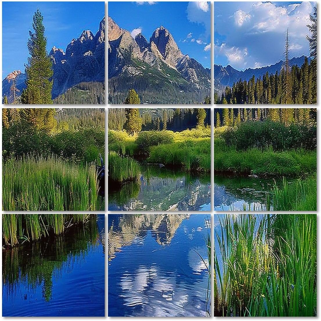 Art Acoustic Panels Self Adhesive sawtooth mountain idaho idahos pictures 9 Packs Decorative Soundproof Wall Panels Large Sound Absorbing Panels for Home Office 60