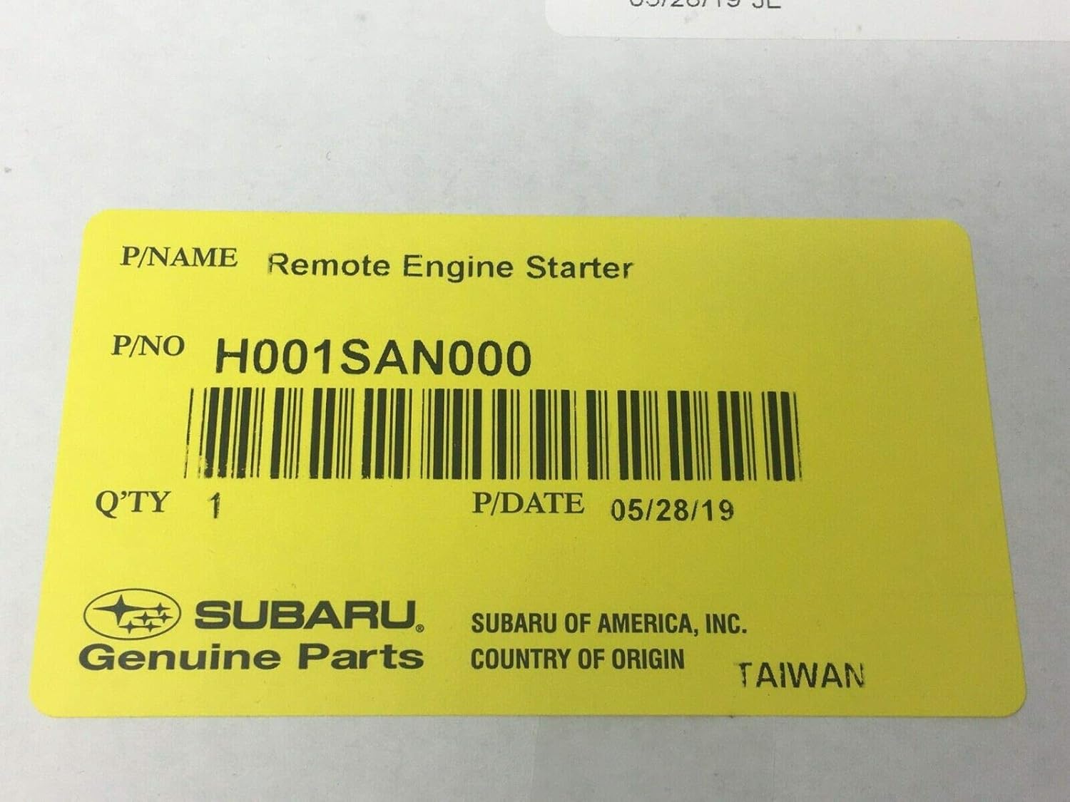 Subaru Remote Start 2020-2025 Legacy & Outback w/Push Start H001SAN001 OEM Genuine