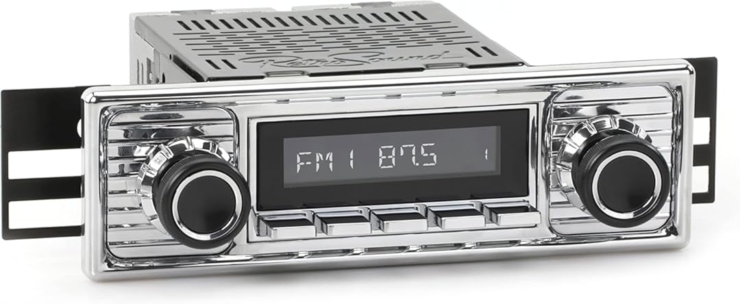 Retro Manufacturing HC-308-309-39-78 Hermosa Direct-Fit Radio for Classic Vehicle (Chrome Face and Chrome Buttons and Chrome Faceplate)