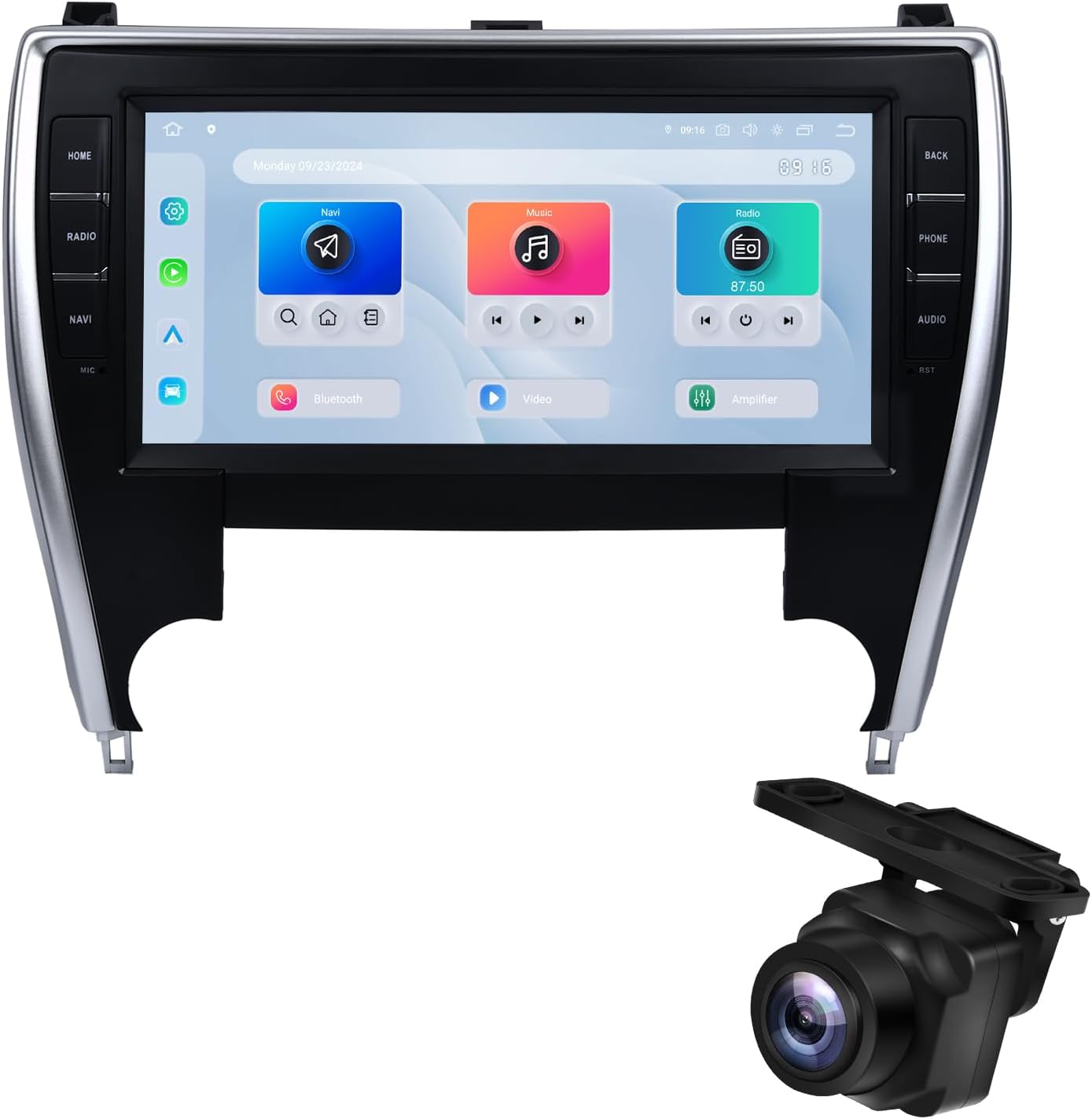 Dasaita Head Unit with 1080P Backup Camera for Toyota Camry 2015 2016 2017, Support Wireless Carplay Android Auto, 5G WiFi, 4G LTE, 10.33