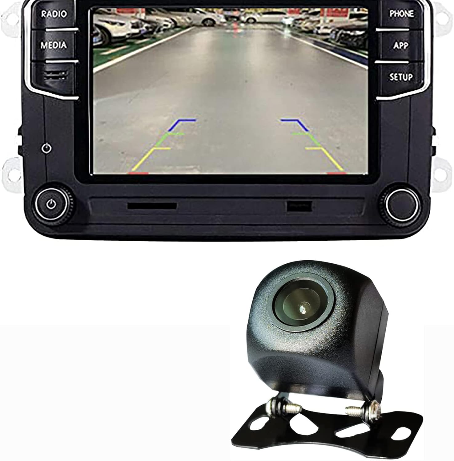 SCUMAXCON Car Stereo Carplay Android Auto MIB2 RCD360 Pro Bluetooth RVC USB 6.5