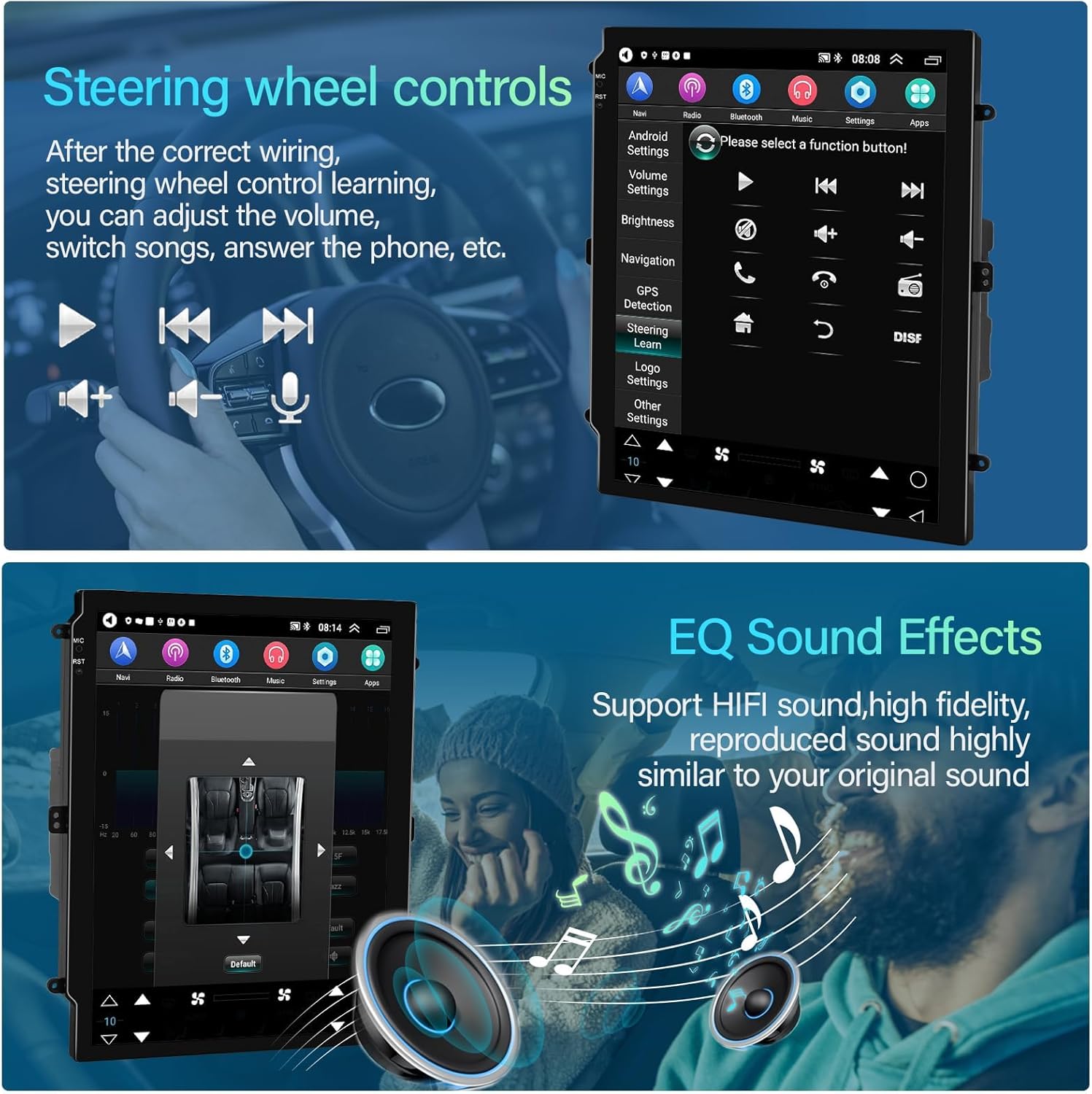 2G+64G Android 13 Car Stereo Radio for Ford Focus 2012-2018 with Wireless CarPlay/Android Auto, 9.7 inch Touch Screen Head Unit, GPS Navigation WiFi Bluetooth SWC HiFi Audio HD Backup Camera