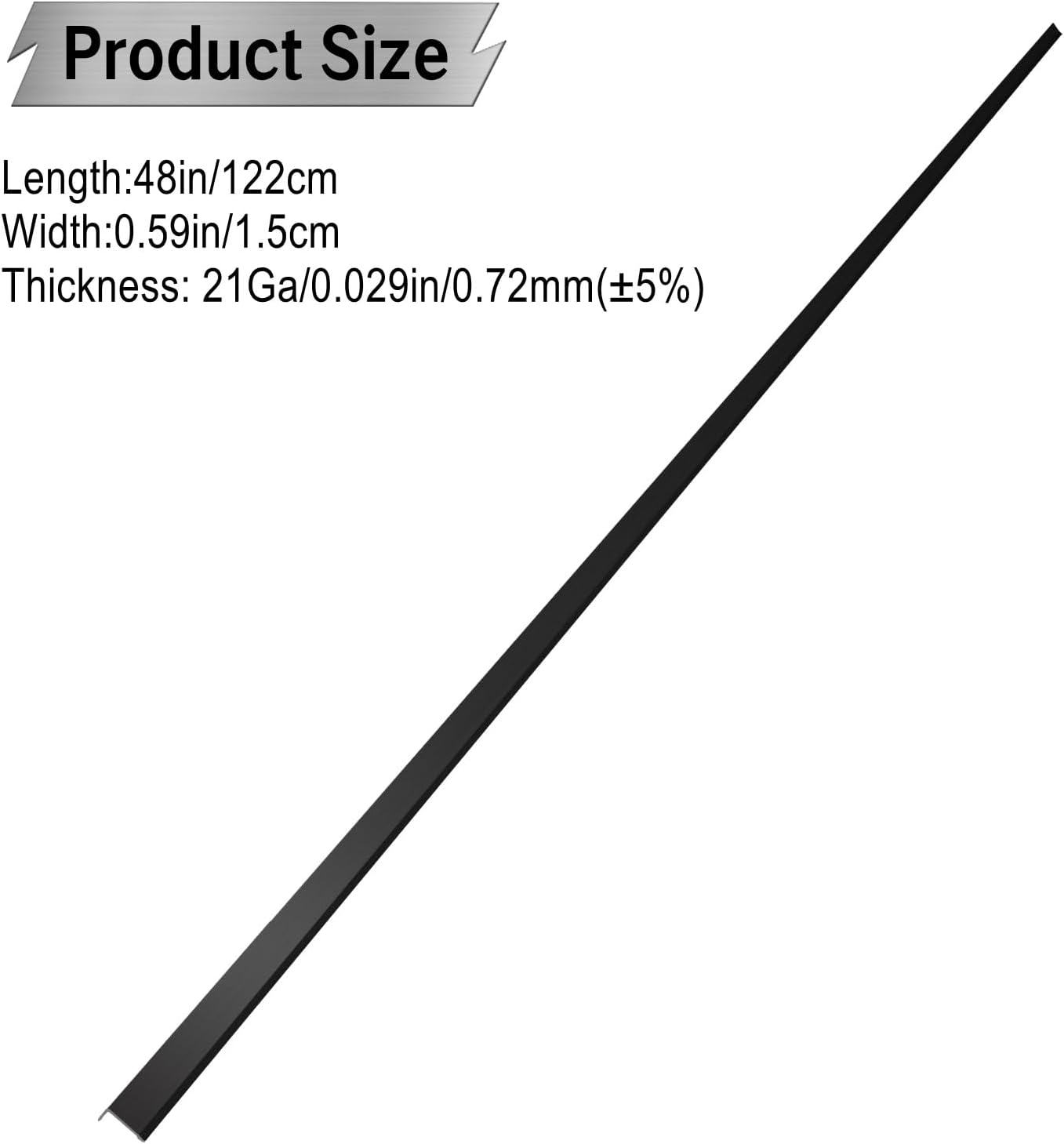Aluminum Alloy Black Corner Guards 21Ga Thickness Wall Corner Protectors for Walls Right Angle Corner Protectors L Shaped Metal Protectors Guards (0.6x0.6x48 Inch-10PCS)
