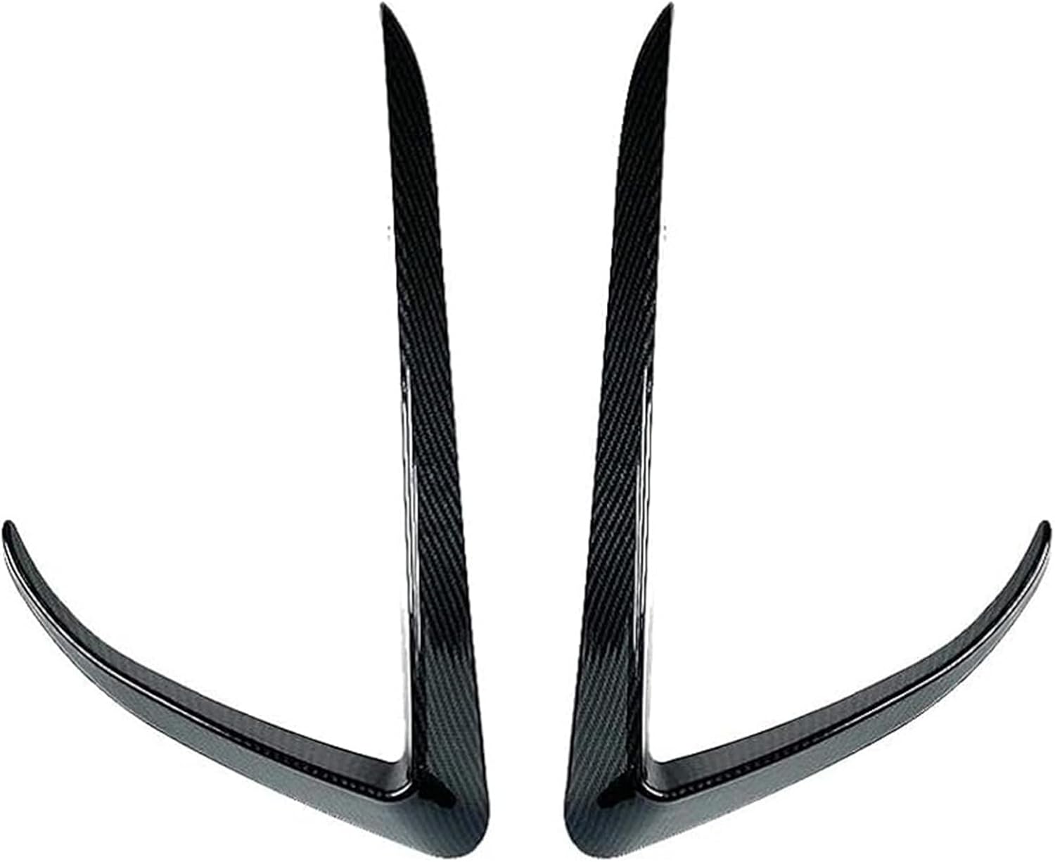 Compatible for Tesla Model X 2015-2020, Rear Bumper Spoiler Air Vent Cover Lower Air Vent Trim Frame Fin Side Splitter Sticker Car Accessories,Gloss Black, Normal(Carbon Fiber Look)