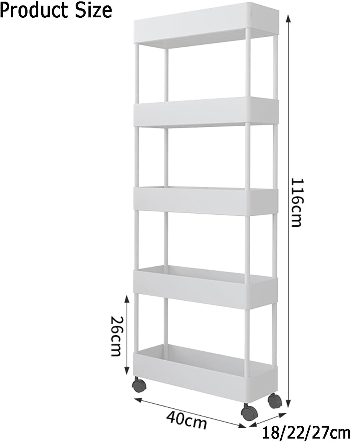 3/4/5 Cubic Bookshelf, Freestanding Open Bookshelf, Game Room Storage Cabinet, Suitable for Living Room Study Reading Corner (Black, White, Pink)(White,40 X 22 X 116cm) (Black 40 X 18 X 116cm)