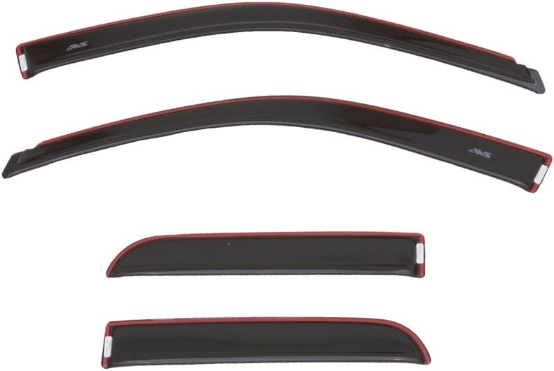 Auto Ventshade [AVS] Low Profile Rain Guards for 2019-2020 Chevrolet Silverado 1500/GMC Sierra 1500 Crew Cab, 4 pcs. | Window Vent Visors - Bril Black Crystal Perlcoat | 994003-AXR