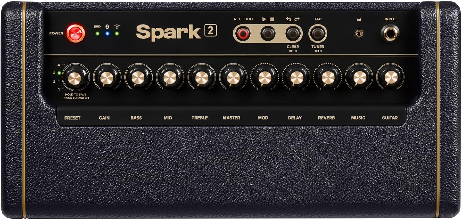 Positive Grid Spark 2 50W Smart Guitar Practice Amp & Bluetooth Speaker with Built-in Looper, AI Features & Smart App for Electric, Acoustic, & Bass Guitar