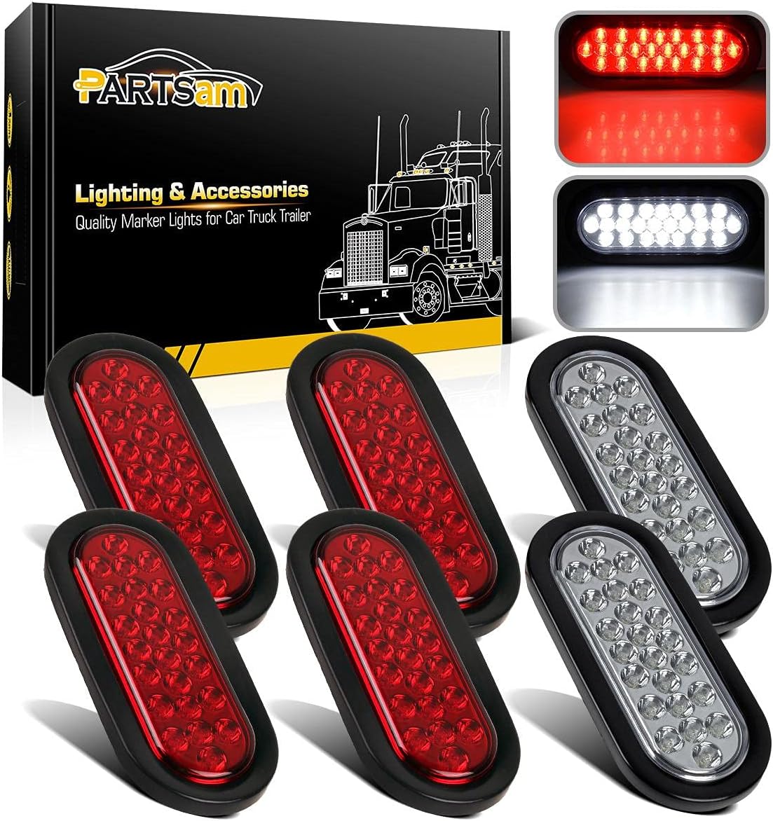 Partsam 4 Red + 2 White 6