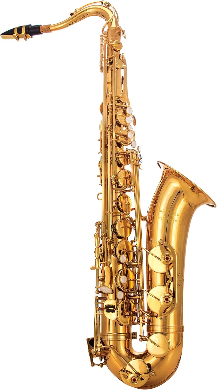 Glory Gold Laquer B Flat Tenor Saxophone with Case,10pc Reeds,Mouth Piece,Screw Driver,Nipper. A pair of gloves, Soft Cleaning Cloth.