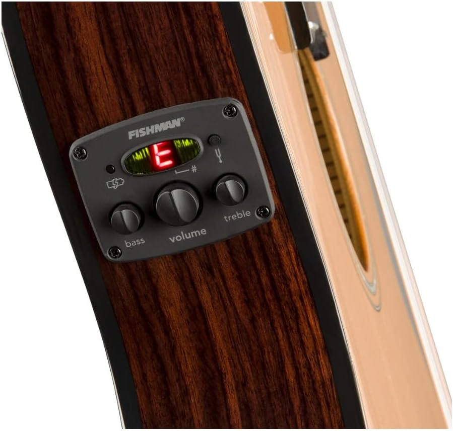 Fender CN-140SCE Thinline Concert Nylon String Acoustic Guitar, with 2-Year Warranty, Natural, with Case