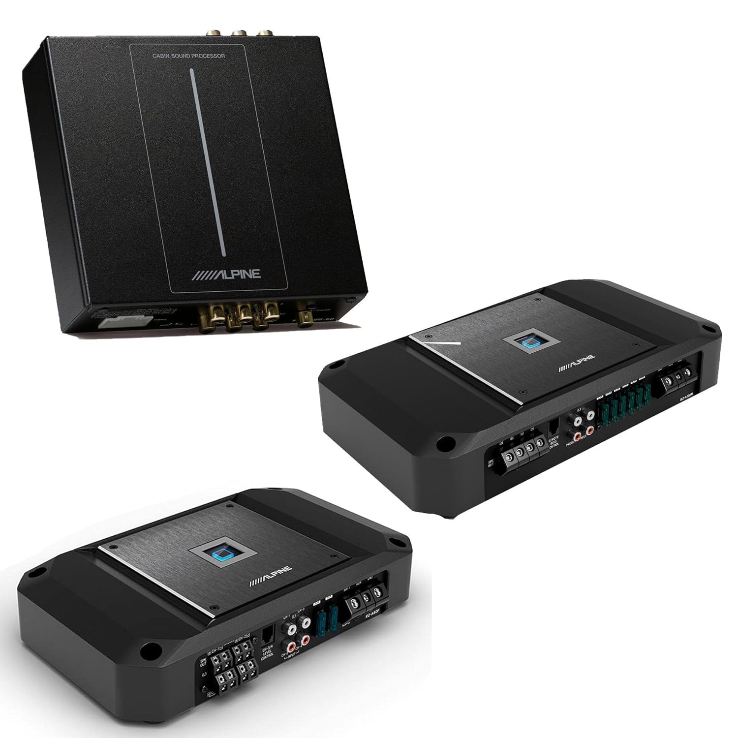 Alpine PXE-C60-60 Optim6 6-Ch. Processor w/ R2-A60F 4Ch. & R2-A150M Mono Amp Bundle