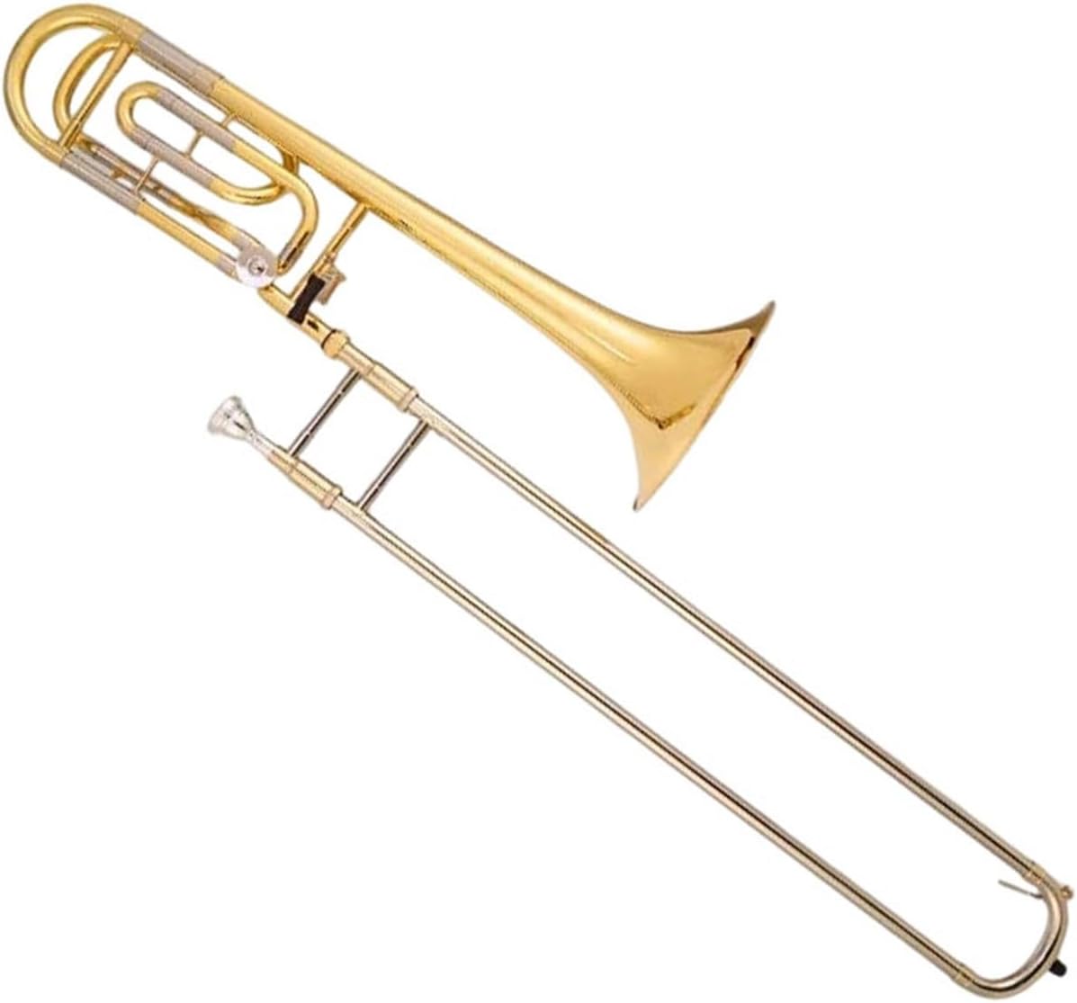 Adult Trombone Instrument Professionally Tuned Bass Trombone Bb Lacquered Gold Brass Instrument With Canvas Storage Box