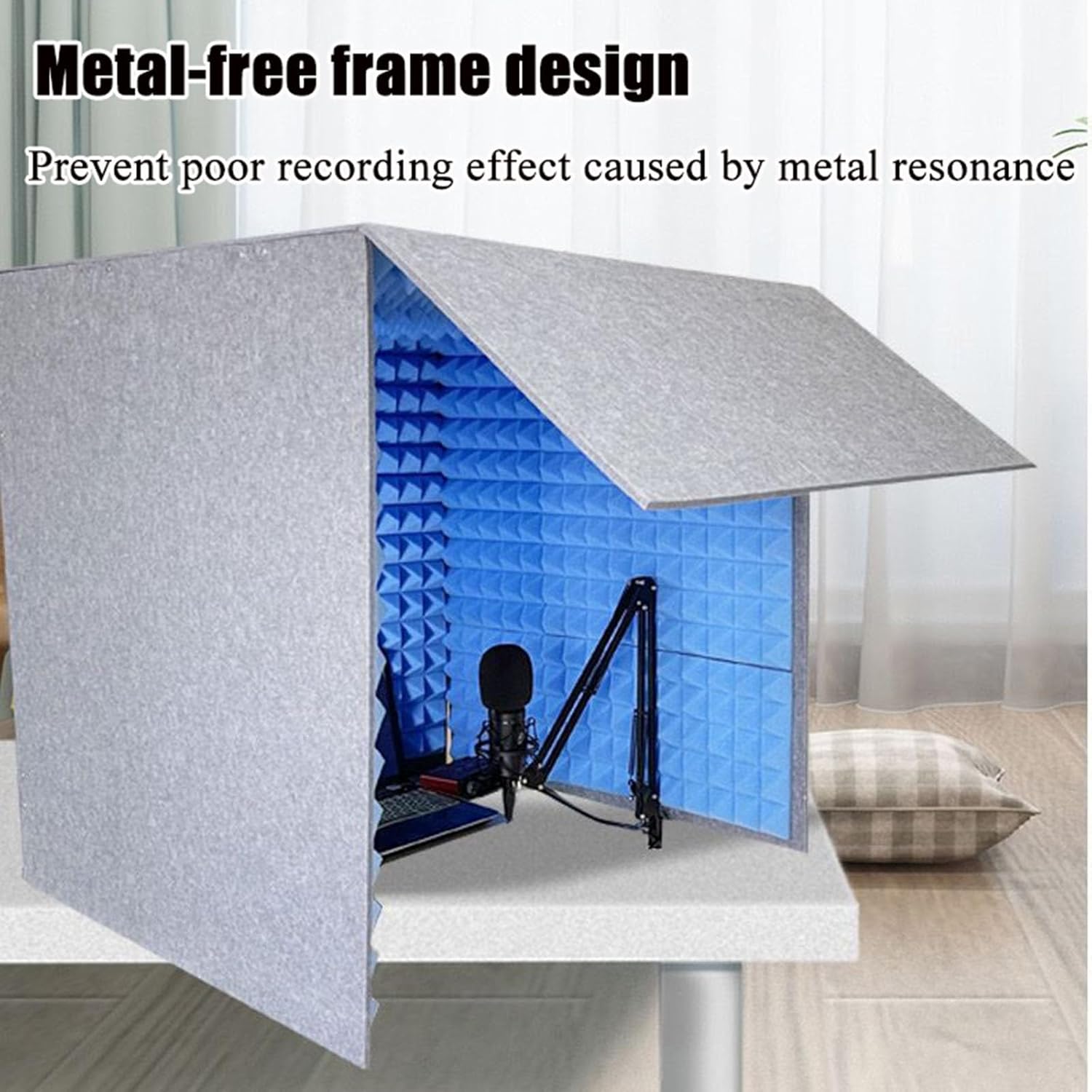 Portable Recording Shielding Box, Soundproof Room, Portable Recording Studio, for Acoustic Treatment (Purple_80*80 * 80cm)