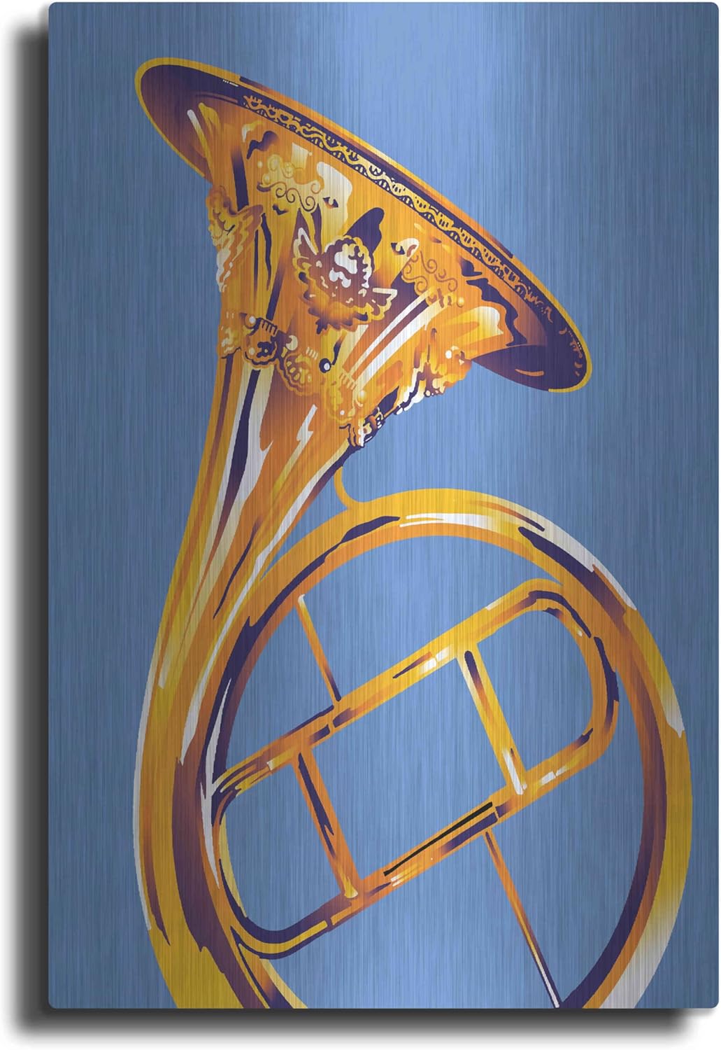 'French Horn 8' by David Chestnutt, Metal Wall Art, 24