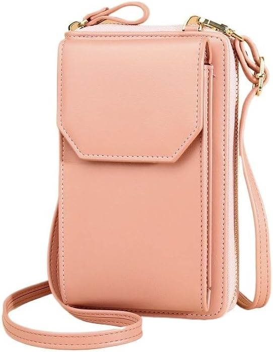 PU Leather Long Mobile Phone Bag Zipper Cell Phone Crossbody