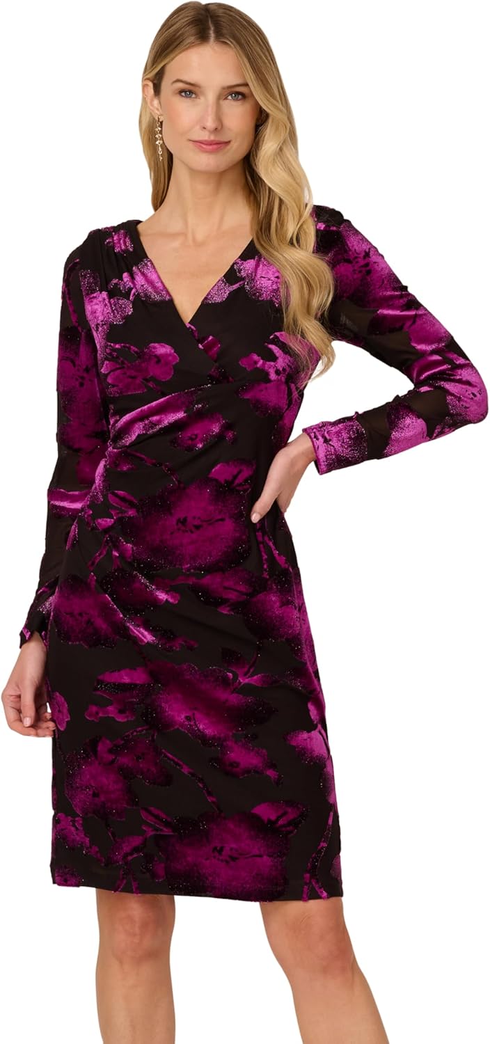 Adrianna Papell Women's Surplus Velvet Midi Dress