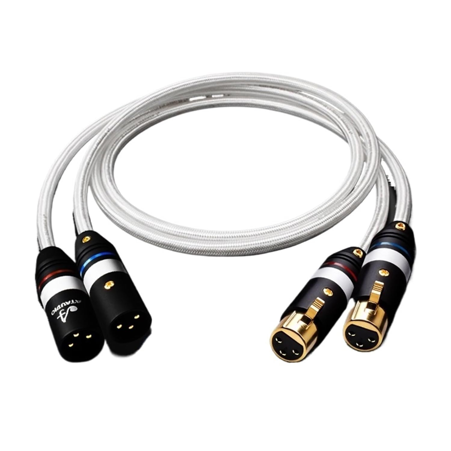 Hi-end XLR Audio Cable Supreme Reference 7N OCC Silver Mixed 2XLR Balanced Cable for Microphone Mixer Amplifier(XLR Cable(One Piece),0.75m)