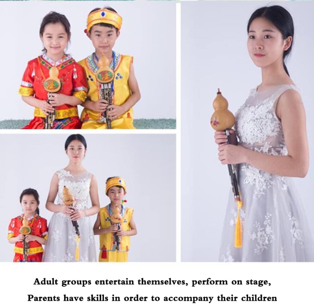 Flutes Musical Instruments Cucurbit Hulusi Gourd Flauta Hulusi Tone Hulusi Folk Musical Instrument Gift for People Who Love Music (Color : Brown, Size : G-Key)