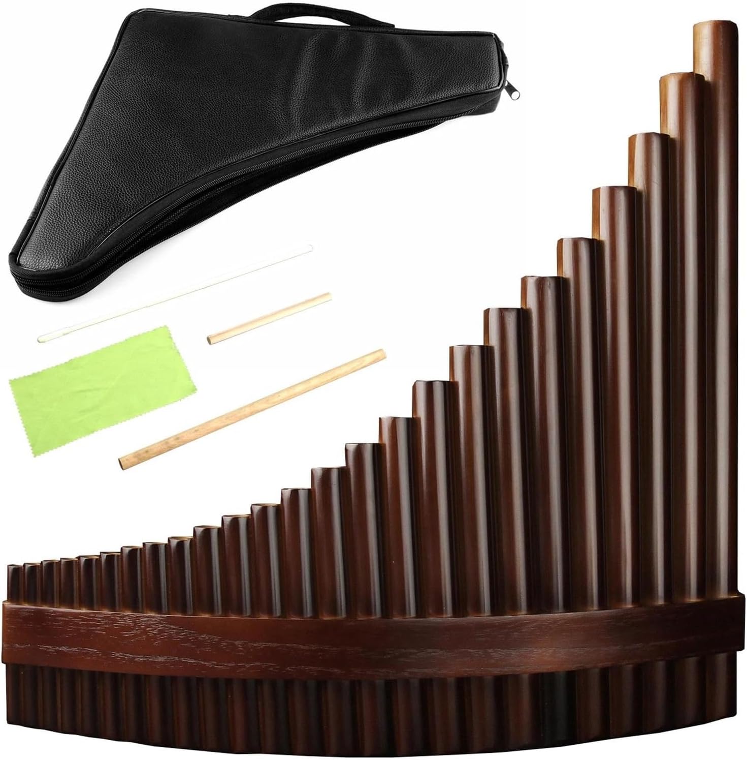 Chinese Traditional Musical Instrument 25 Pipes Pan Flute C Key Woodwind Bamboo Handmade(Right-C)