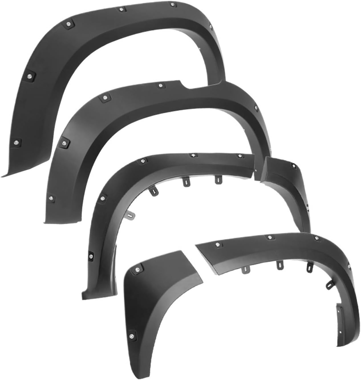 AAAQMGIH Rivet Style Fender Flares Compatible for Mitsubishi Triton L200 2019 2020 2021 2022 2023 Wheel Arches Kits Matte Black 4X4 Car Accessories