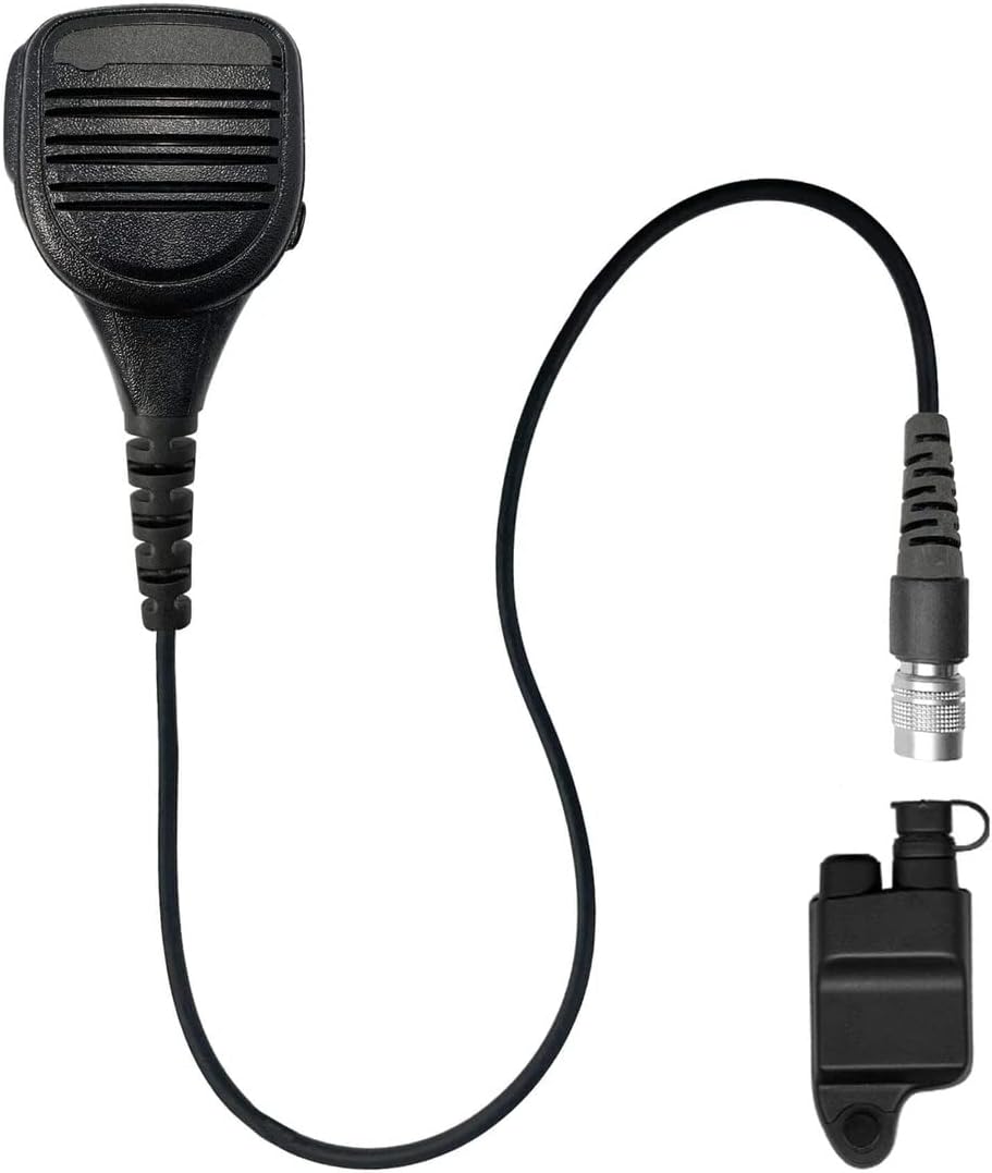 Comm Gear Supply Straight Cable Loud Speaker Hand Mic- Compatible w/Harris: All P5300 P5400 P5500 P7300 Series, XG-15/25/75 & More